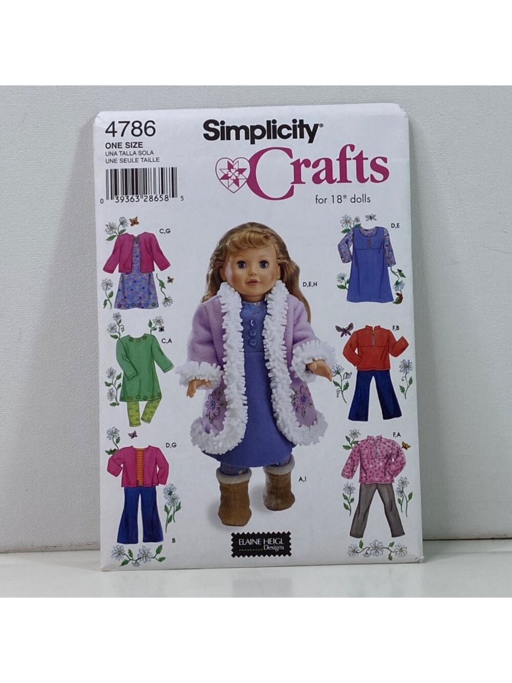 Simplicity Crafts 18 Inch Doll Clothes Pattern 4786 Uncut American Girl Jacket